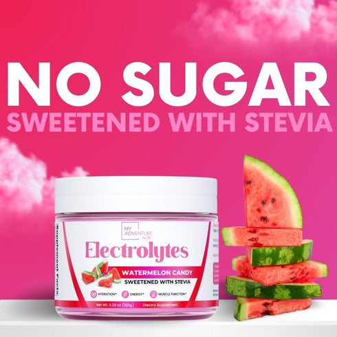 Zero Sugar Watermelon Candy Electrolytes Powder - Sugar Free Drink Mix for Refreshing Hydration, Vegan, Keto, Paleo -