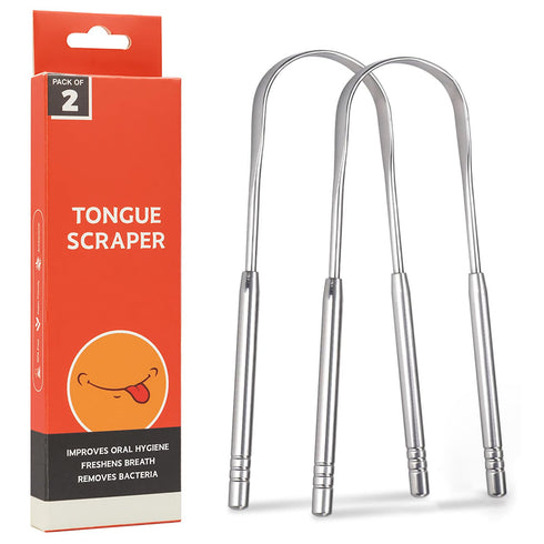 2 Pack Stainless Steel Tongue Scraper for Adults, GIAVGIAV Professional Tongue Cleaner for Oral Care & Hygiene