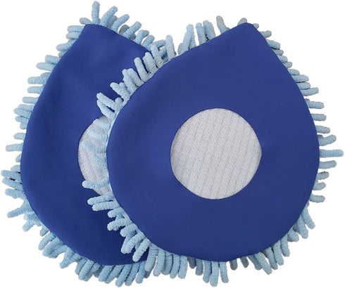 CHOMP! Microfiber Mop Refill Pack: 5 Minute CleanWalls 2-Pack Giant Noodle Blue Duster, Reusable Washable Dusting Pads