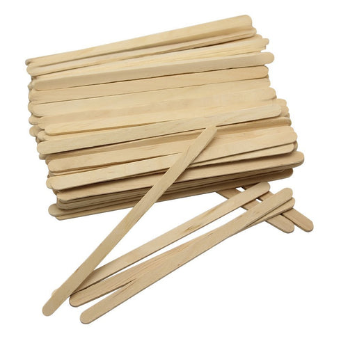 SelfTek 100 Pcs Wooden Wax Applicator Spatulas for Hair Removal and Smooth Skin