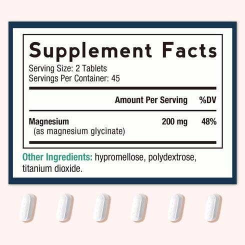 Doctor's Recipes Magnesium Glycinate, Chelated Magnesium with High Absorption & Non-Buffered, Easy on Stomach, No Gluten, Bone, Muscle, Nerve & Energy Support, 90 Tablets