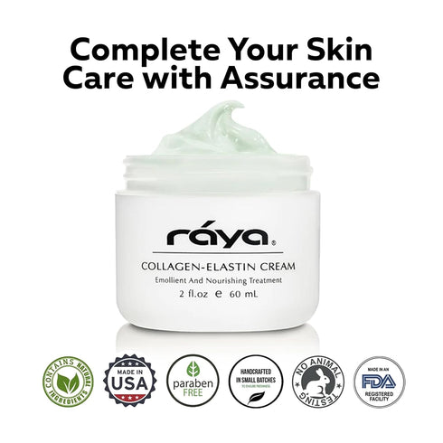 Raya Collagen-Elastin Cream (401), Nourishing Facial Treatment for Dry Skin, Reduces Fine Lines
