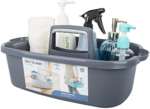 Cleaning Supplies Caddy, Portable Shower Basket Organizer with Handle, Plastic Bucket for Bathroom and Kitchen
