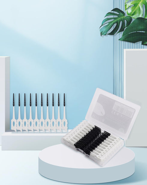 200 PCS Soft Dental Floss Picks with Case, Disposable Tooth Flossing Brush for Cleaning Teeth, Black Color