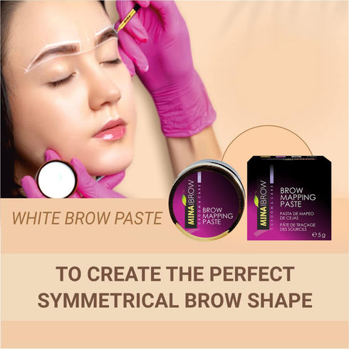 MINA White Mapping Brow Paste 5g, Draw or Sketch the Right Shape of the Eyebrow, Brow Mapping String, Eyebrow Contour