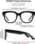 FEISEDY Retro Square Thick Big Frame Blue Light Blocking Reading Glasses, Anti Glare Reader B2523
