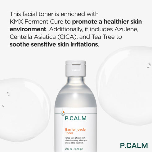 P.CALM Barrier Cycle Toner 200ml | Vegan Alcohol-Free Toner for Sensitive Skin | Korean Skincare
