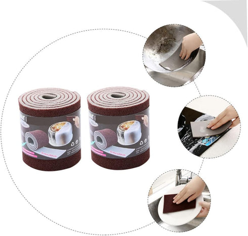 2 Rolls Emery Scrub Sponge Kitchen Cleaning Brush, Non Abrasive Dish Brush Scrubber Sponges