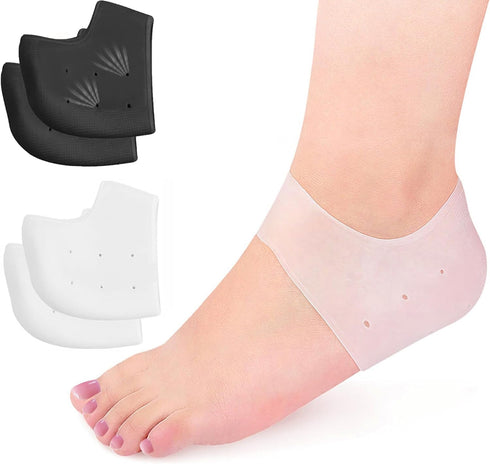 Wonderwin Gel Heel Cups, Medical-Grade Breathable Heel Protectors for Cracked Heels, Heel Spurs, Plantar Fasciitis, Men