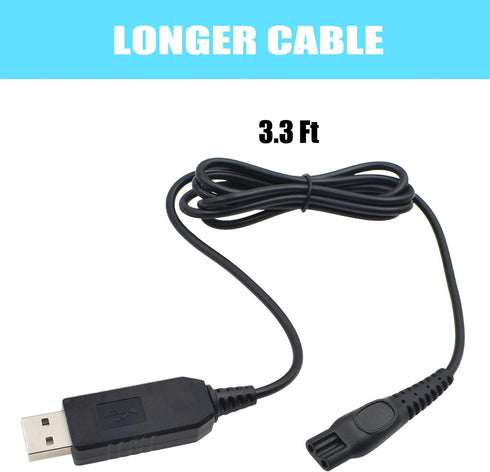 HQ8505 Shaver Charger Cord for Philips Norelco HQ8505 3000 5000 7000 Series, 15V AC Adapter Power Supply, 3.3Ft