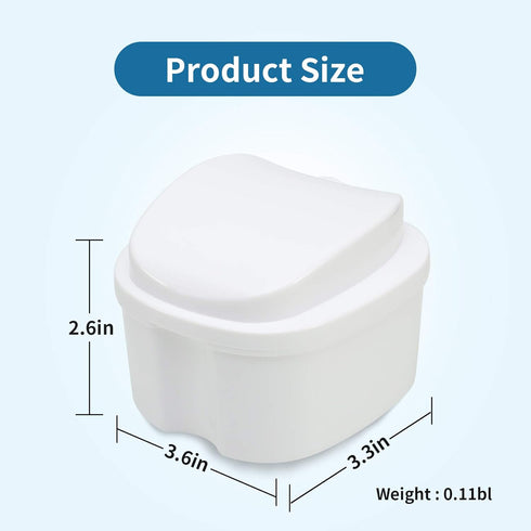 Annhua Dental Orthodontic Retainer Case, Travel Denture Cup Holder, Soaking Box for Cleaning and Storage