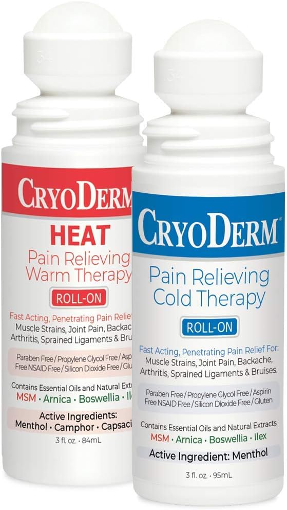 CryoDerm 3 oz Cold & Heat Roll On Combo