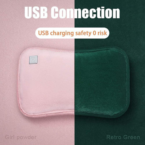 TINAYAUE Rechargeable Hot Water Bottle Portable Electric USB Hot Water Bag with Plush Cover Winter Hand & Feet Warmer