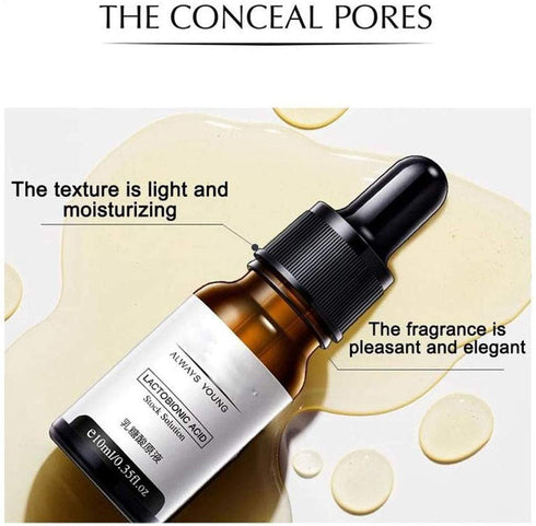 Lactobionic Acid Essence, Face Shrink Pores Serum Oil, Anti-Aging Wrinkle Skin Facial Serum, Remove Blackheads, Acne (3