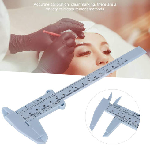 Eyebrow Ruler, Vernier Caliper Tattoo Eyebrow Stencil, Reusable Permanent Positioning Ruler for Makeup