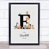 The Card Zoo New Baby Birth Details Nursery Jungle Animals Initial E Keepsake Gift Print