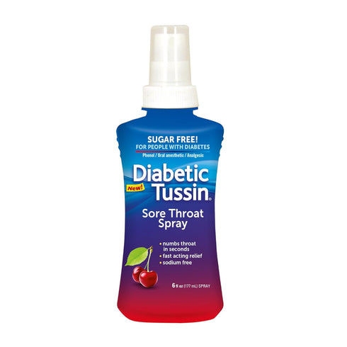 Diabetic Tussin Sore Throat Spray, Wild Cherry Flavor, 6 fl oz, 1 Pack