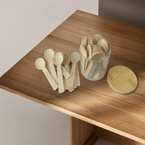 200pcs Mini Wooden Spoons, 4 Inch Biodegradable Birchwood Disposable Cutlery for Parties, Weddings, Camping
