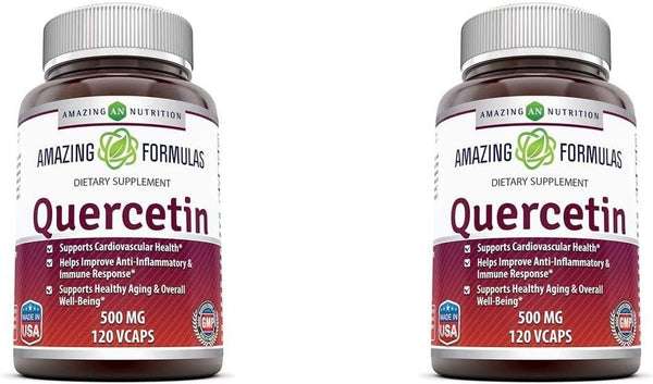 Amazing Formulas Quercetin 500 Mg - 120 VCaps Vegan Dietary Supplement, Non-GMO, Gluten Free for Optimal Health