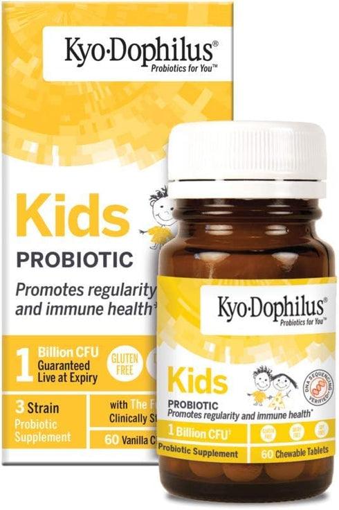 Kyo-Dophilius Kids Probiotic - 60 Tablets, Promotes Regularity and Immune Health, Packaging May Vary