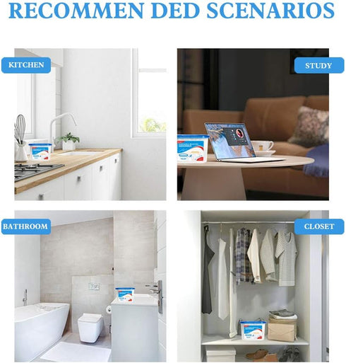 CANAGER Fragrance Free Moisture Absorber Box, 6 Packs, Odor Eliminator and Dehumidifier for Closet, Bedroom, Kitchen