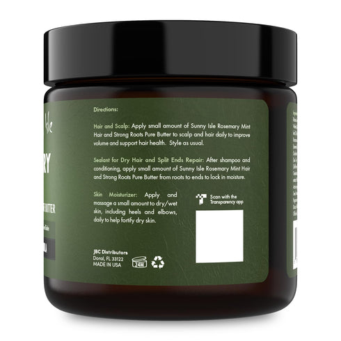 Sunny Isle Rosemary Mint Hair and Strong Roots Butter, 4oz with Biotin & Jamaican Black Castor Oil