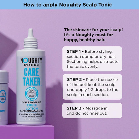 Noughty 97% Natural Care Taker Scalp Soothing Tonic | 75ml | Fragrance Free Leave-in Treatment for Sensitive Scalps