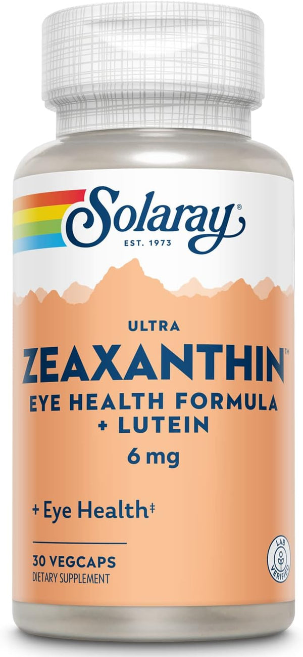 SOLARAY Ultra Zeaxanthin 6 mg Eye Health & Macular Support with Lutein, Bilberry & Blueberry, 30ct