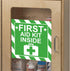 Green First Aid Kit Sign Decals, 4 Inch Adhesive Safety Sign, UV Resistant, 8 Pcs Industrial Warning Decal for Trucks