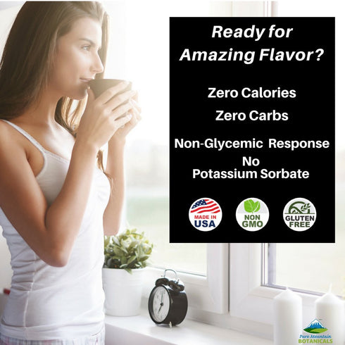Caramel Stevia Liquid Drops, Natural Sweet Caramel Flavor, Alcohol Free & Kosher, 2oz Glass Bottle