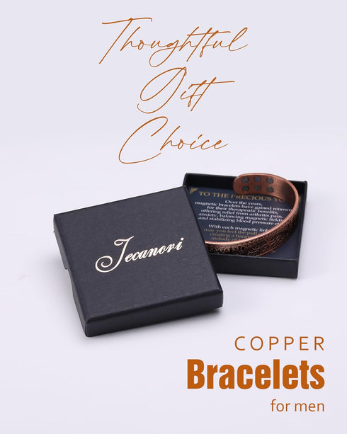 Copper Bracelet for Men - 18X Strength Magnetic Copper Bracelet, 99.99% Pure Solid Copper