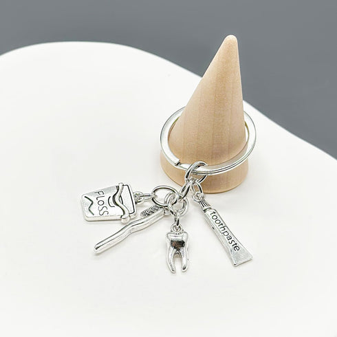 PHAETON 20PCS Toothbrush Toothpaste Keychain - Tooth Shape Keyring for Dentist, Dental Hygienist, and Student Gifts