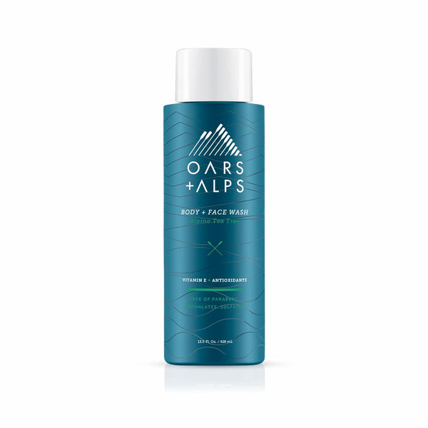 Oars + Alps Men's Moisturizing Body and Face Wash, Alpine Tea Tree, 1 Pack, Sulfate Free