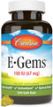 Carlson E-Gems, 100 IU, Heart Health & Optimal Wellness, Antioxidant, 250 Soft Gels