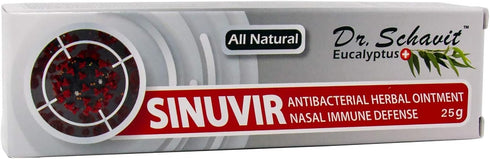 SINUVIR Eucalyptus+ Herbal Nasal Ointment 25g Tube for Immune Defense, Natural Moisturizer Balm, Relief from Sore Dry