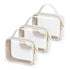 Wedama TSA Approved Toiletry Bag, 3 Pack Clear Makeup Bags with Handles, Quart Size PVC Cosmetic Bags for Airport Carry