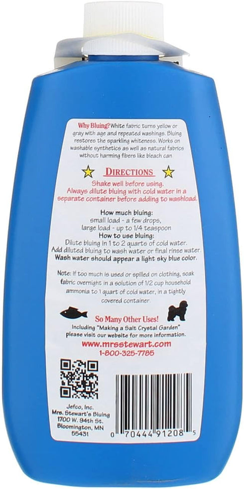 Mrs. Stewart's Bluing 8 oz. Mrs. Stewart's Unscented Scent Laundry Whitener Liquid