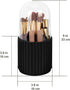 JessLab Makeup Brush Holder Organizer with Lid, 360 Degree Rotatable Makeup Brush Organizer Spinning Cosmetics Holders Brush Storage Box Display for Bathroom Vanity Countertop, Black by JessLab