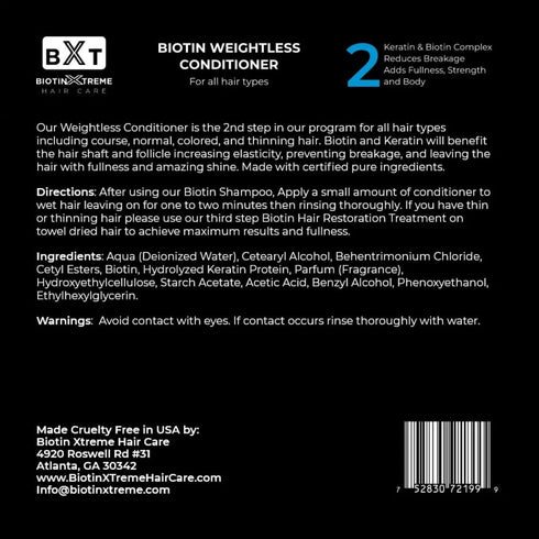 Natural Biotin & Keratin Conditioner - Fuller, Thicker Hair Growth for Men & Women, Color Safe, Paraben & Sulfate Free