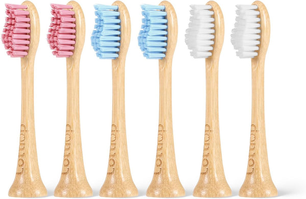 Bamboo Electric Toothbrush Heads, Plant-Based Soft Bristles, Compatible with Philips Sonicare