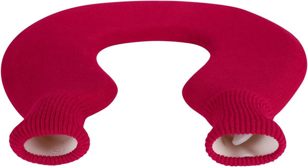 ITODA U-Shaped Hot Water Bottle for Neck and Shoulder, Reusable Rubber Hot and Cold Water Bag with Soft Knitted Cover