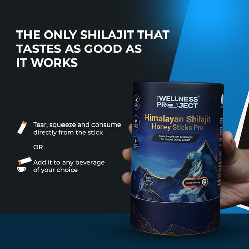 Pack 30 The Wellness Project Himalayan Shilajit Honey Sticks Pro with Saffron, Forest Honey & Fenugreek extract |