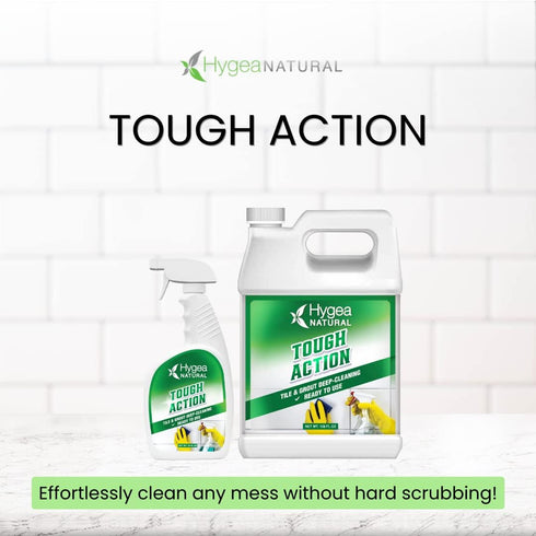 Tough Action Tile & Grout Deep Cleaning- removes dirt & scum without harsh chemicals- Cleans,Condition and enhances color of stone without residue- Biodegradable (Spray and Refill)