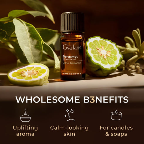 Set Set 2x0.34 oz Roman Chamomile Essential Oil for Diffuser & Bergamot Oil for Diffuser - Aromatherapy Grade Essential
