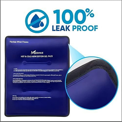Medvice Ice Pack for Injuries Reusable - Hot & Cold Compress for Hip, Shoulder, Knee, Back Pain, Swelling, Bruises,