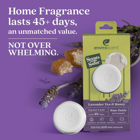 Enviroscent Non Toxic Air Freshener, Lavender Tea & Honey, Plug-in Air Freshener for Home, Lasts 45+ Days