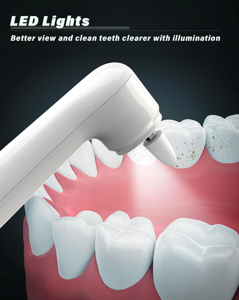 Tooth Polisher, Rechargeable Tooth Whitening Kit for Teeth Cleaning and Whitening, 3 Tooth Polish Paste and 5 Brush