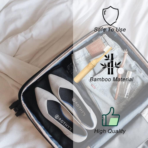 HUAZEXINX Folding Travel Toothbrush Bamboo Toothbrushes Case Holder Kit Portable Soft Bristle Travel Size Toothbrush