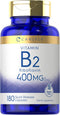 Carlyle Vitamin B-2 400mg | 180 Count | Non-GMO, Gluten Free Supplement | Riboflavin