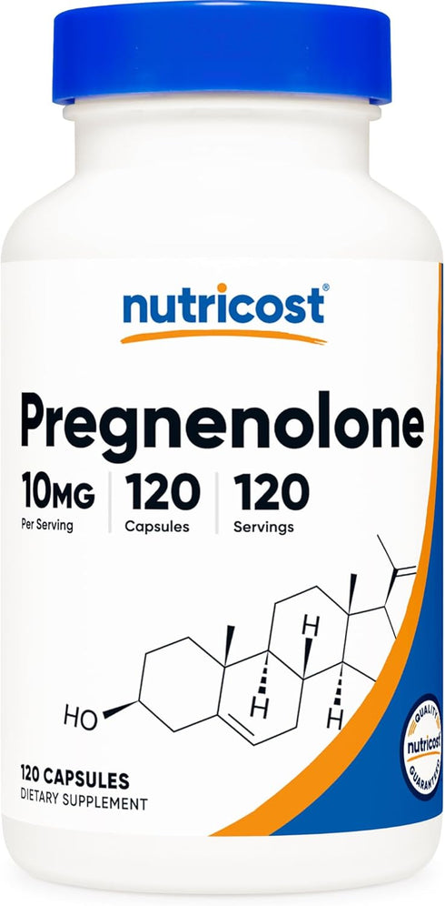 Nutricost Pregnenolone 10mg, 120 Capsules - Non-GMO, Gluten Free, Vegetarian